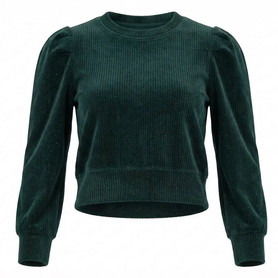 Dark Green Velour Top
