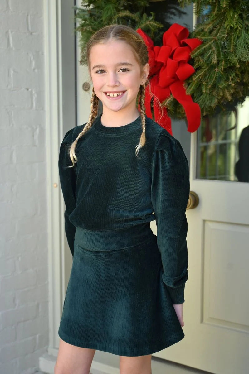 Dark Green Velour Top