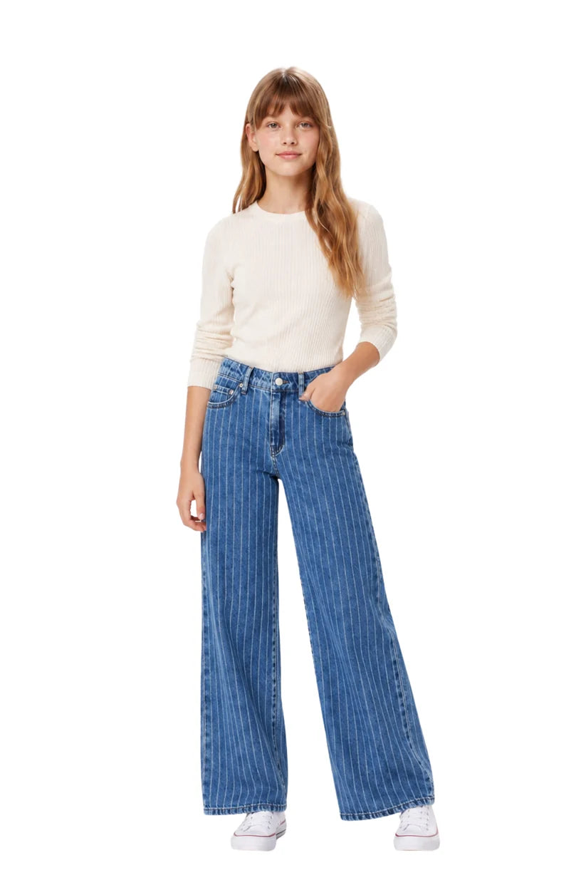 Heart Patch Pocket Wide Leg Jeans