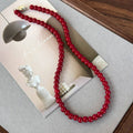 Vintage Style Glass Bead Necklace with Geometric Design - 26194A 6mm Nechlace