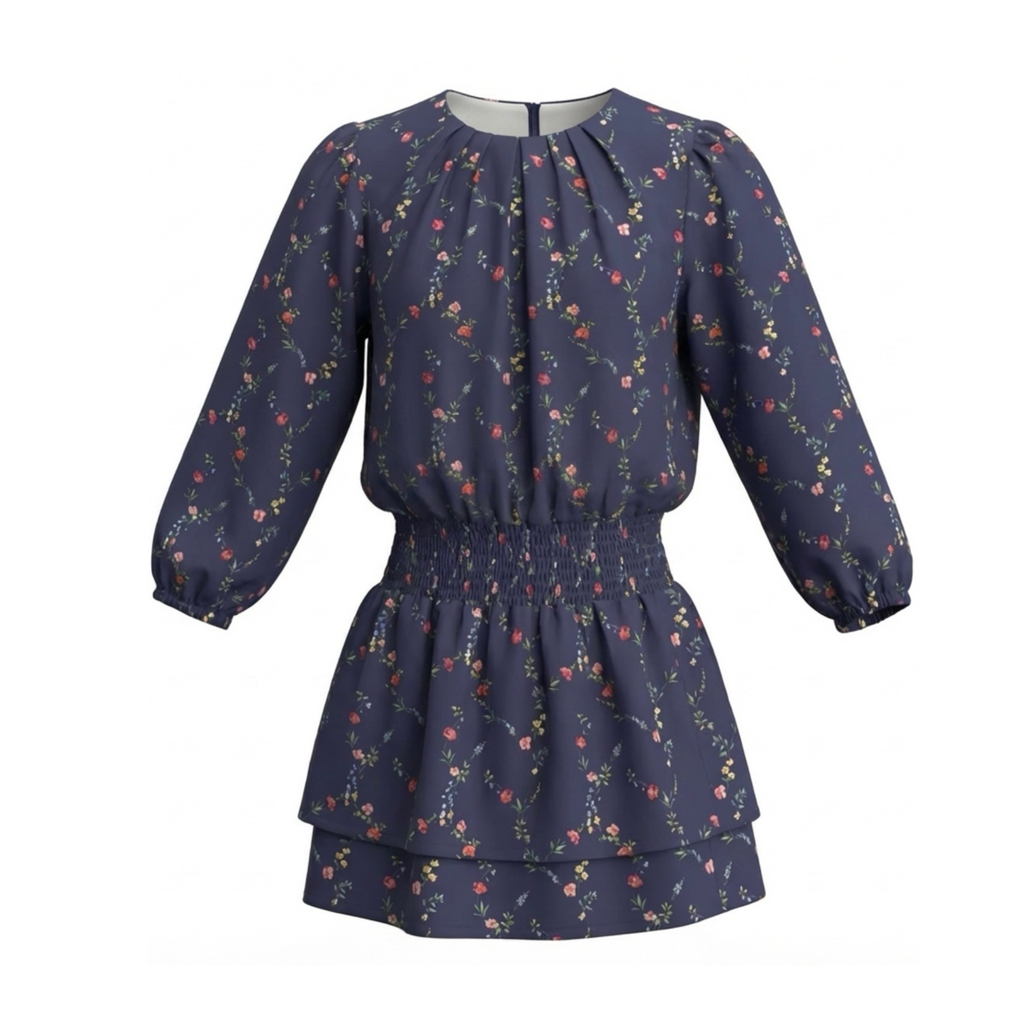 Ruby Dress Navy Vine