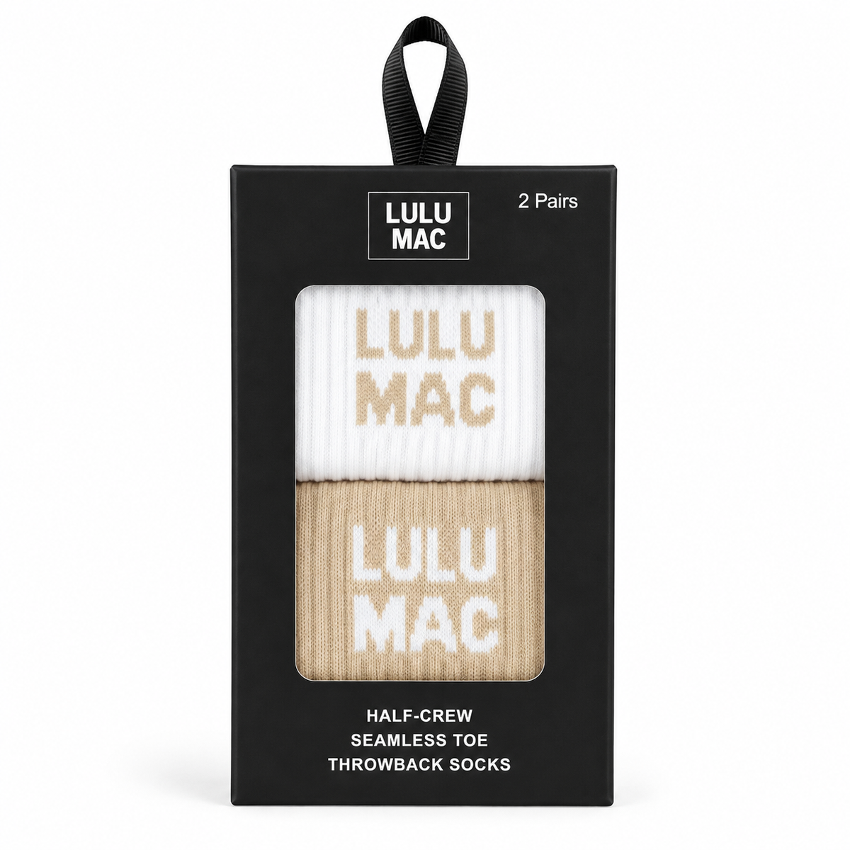 Lulu Mac Two-Pair Socks Box - Beige And Beige