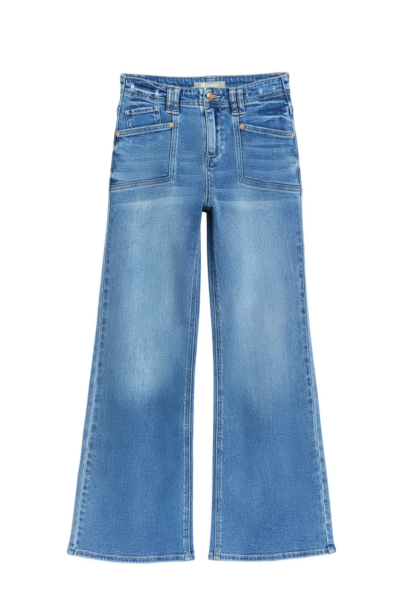 Utility Pocket Wide Leg Jeans