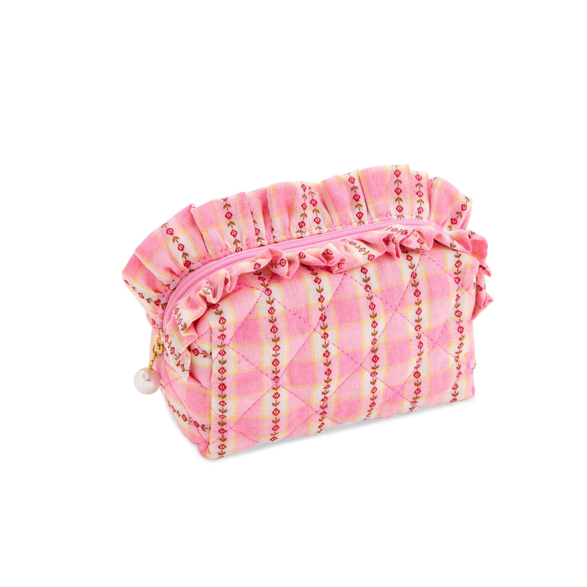 Scarlett Quilted Small Zip Pouch - Pink by Shiraleah