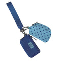 Lulu Mac Polka Dot Double Pouch Wristlet - Blue/Navy by Girlie Girl Originals