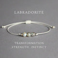 Natural Stone Braided Bracelet Minimalist Design Moonstone Wristband - L1846