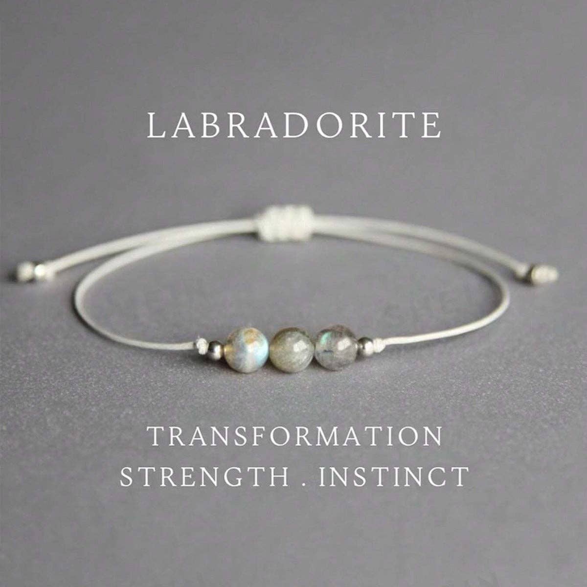 Natural Stone Braided Bracelet Minimalist Design Moonstone Wristband - L1846