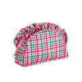 Plaid Ruffle Small Zip Pouch - Multi by Shiraleah