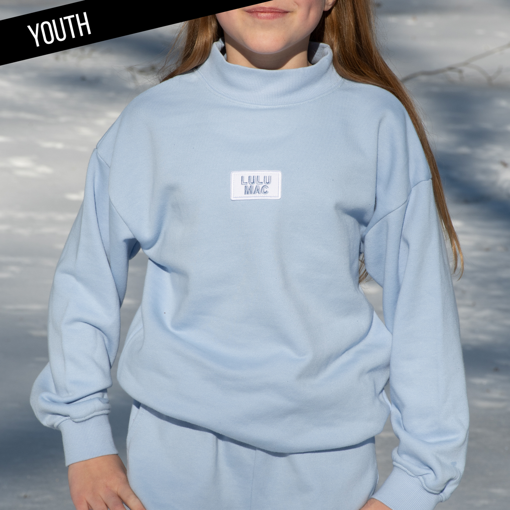 Kids Long Sleeve Terry Cloth Top - Light Blue by Girlie Girl Originals