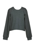 Sequin Bow Sweatshirt W/ Back Slit - Charcoal by Hannah Banana, Baby Sara