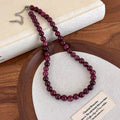 Colorful Natural Stone Bead Necklace Elegant Chic Casual Style - 27505G