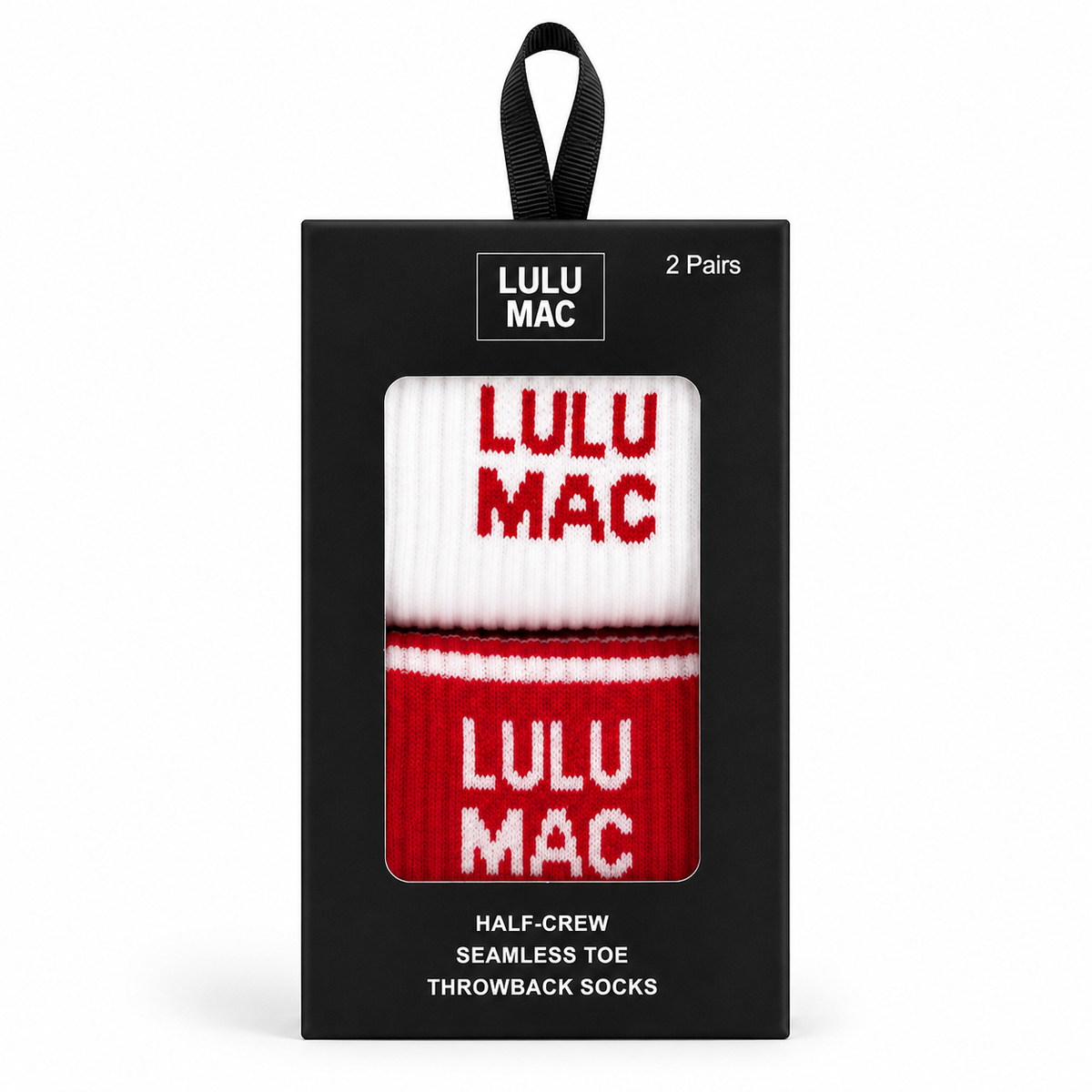 Lulu Mac Two-Pair Socks Box - Red And Red