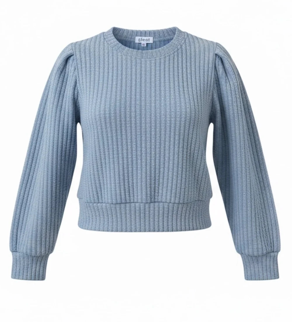 Textured French Blue Sweatshirt