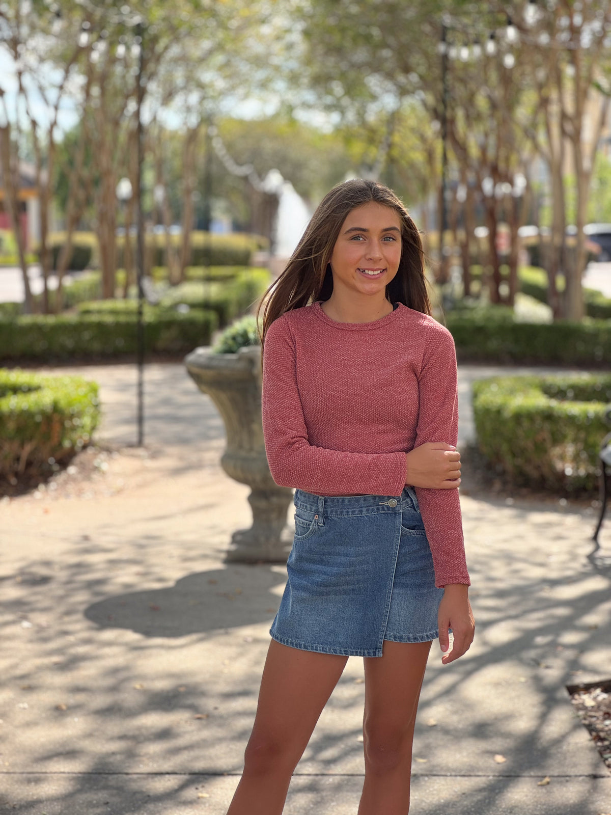 Self-Tie Open Back Chunky Knit Sweater - Mauve