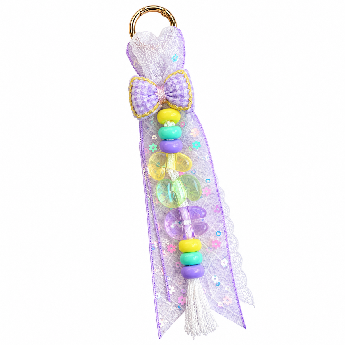 Bow & Lace Initial Bag Charm - Personalized