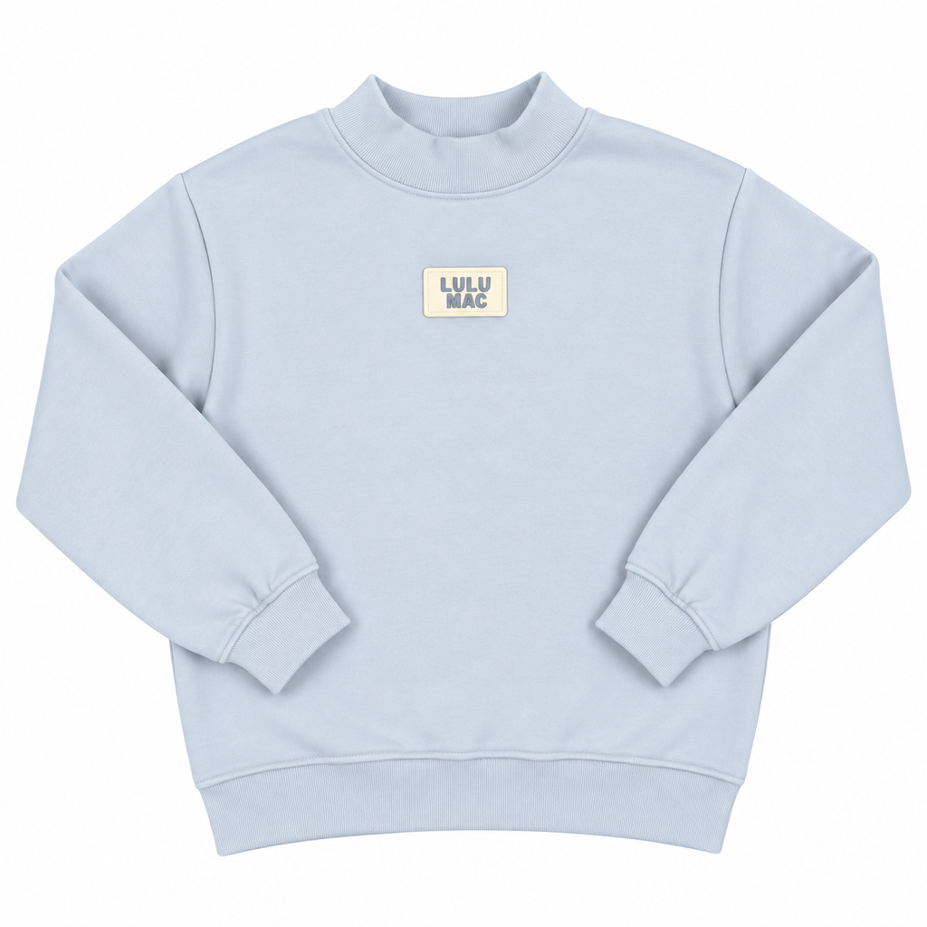 LS Terry Cloth Top - Light Blue