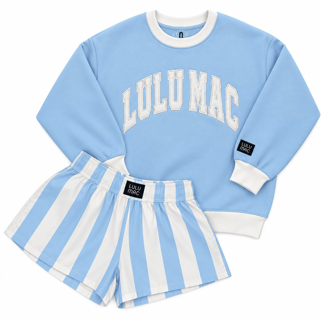 Darby Kids Shorts - Light Blue Stripe