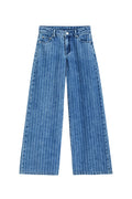 Heart Patch Pocket Wide Leg Jeans
