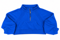 Oversized Cropped 1/4 Zip Sweatshirt in Royal Blue
