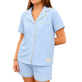 Women's Lulu Mac Pajama Set - Light Blue with Butter Dots
