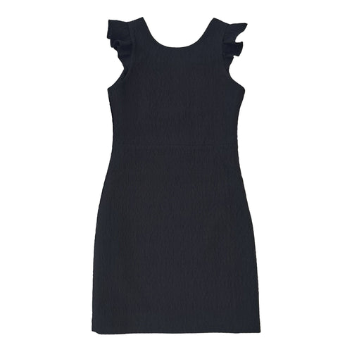Black Textured Ruffle Dress - 8y