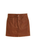 Lisa Coated Mini Skirt - Brown