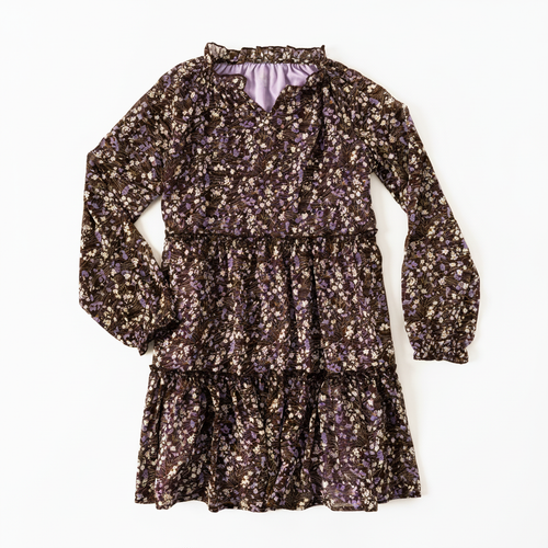 Chestnut+Violet Floral Peasant Dress