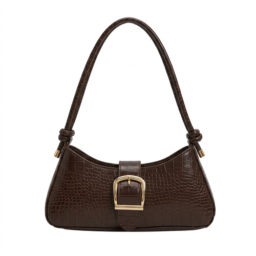 Chocolate Purse with matching strap attachments on both sides