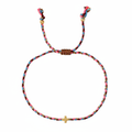 18K STAINLESS STEEL CORDED CROSS CHARM BRACELET - Multi B