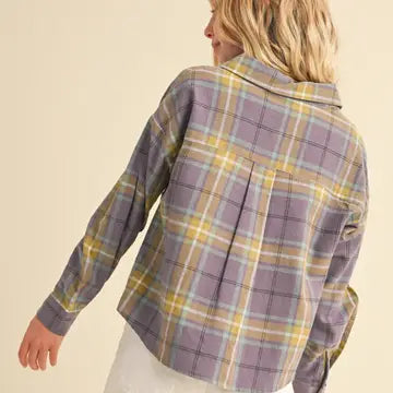 Purple, Yellow, Green + Teal  Two Pocket Short Shirt