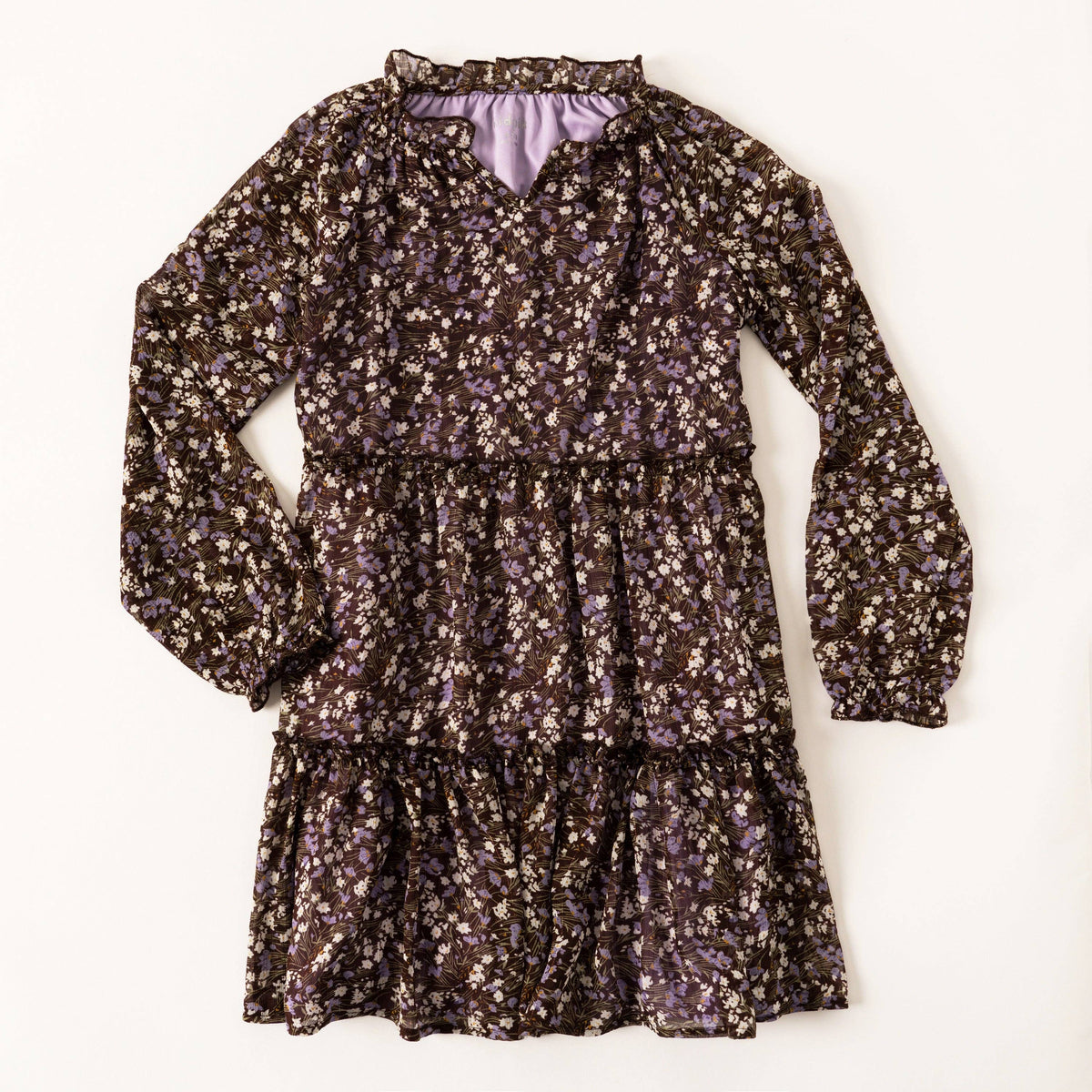 Violet Floral Peasant Dress - Chestnut by Kidpik