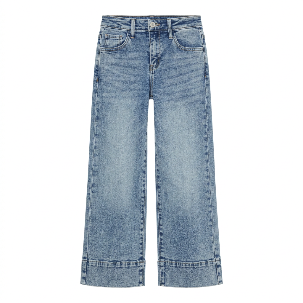 Dark wash wide-leg jeans
