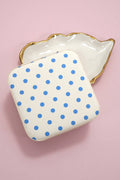 DESIGNED JEWELRY ORGANIZER TRAVEL BOX CASE - Polka Dot Blue by JOSSLYN by wall to wall