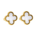 VINTAGE CLOVER  STUD EARRINGS - White by JOSSLYN by wall to wall