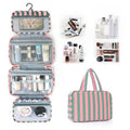 Striped Hanging Toiletry & Makeup Organizer Bag - Pink Green by JOSSLYN by wall to wall