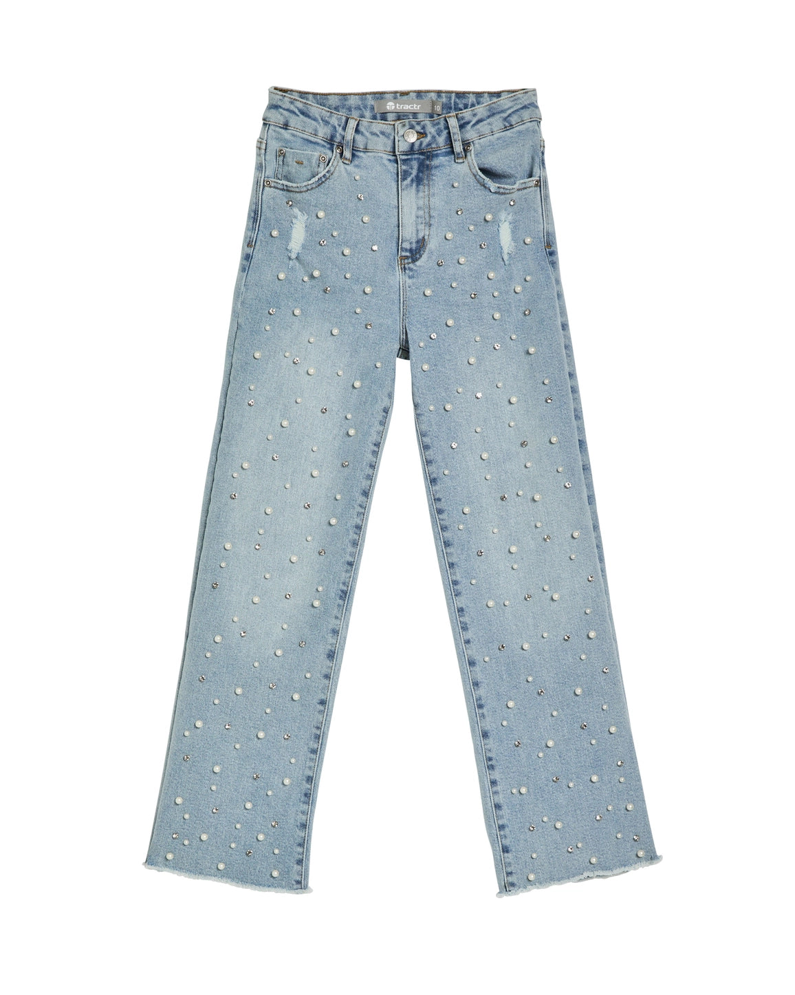 Rhinestone & Pearl Straight Leg Jeans