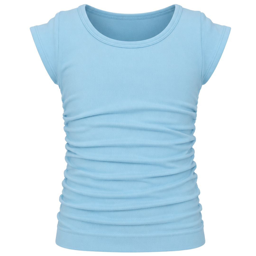 Ruched Top Solid Light Blue