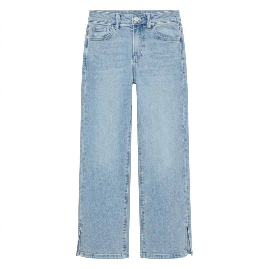 Light wash wide-leg jeans