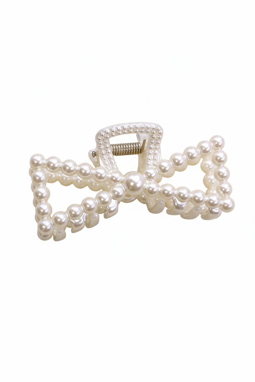 PEARL HAIR CLAW CLIPS - Bow