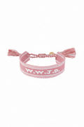 Pink WWJD Embroidered Bracelet