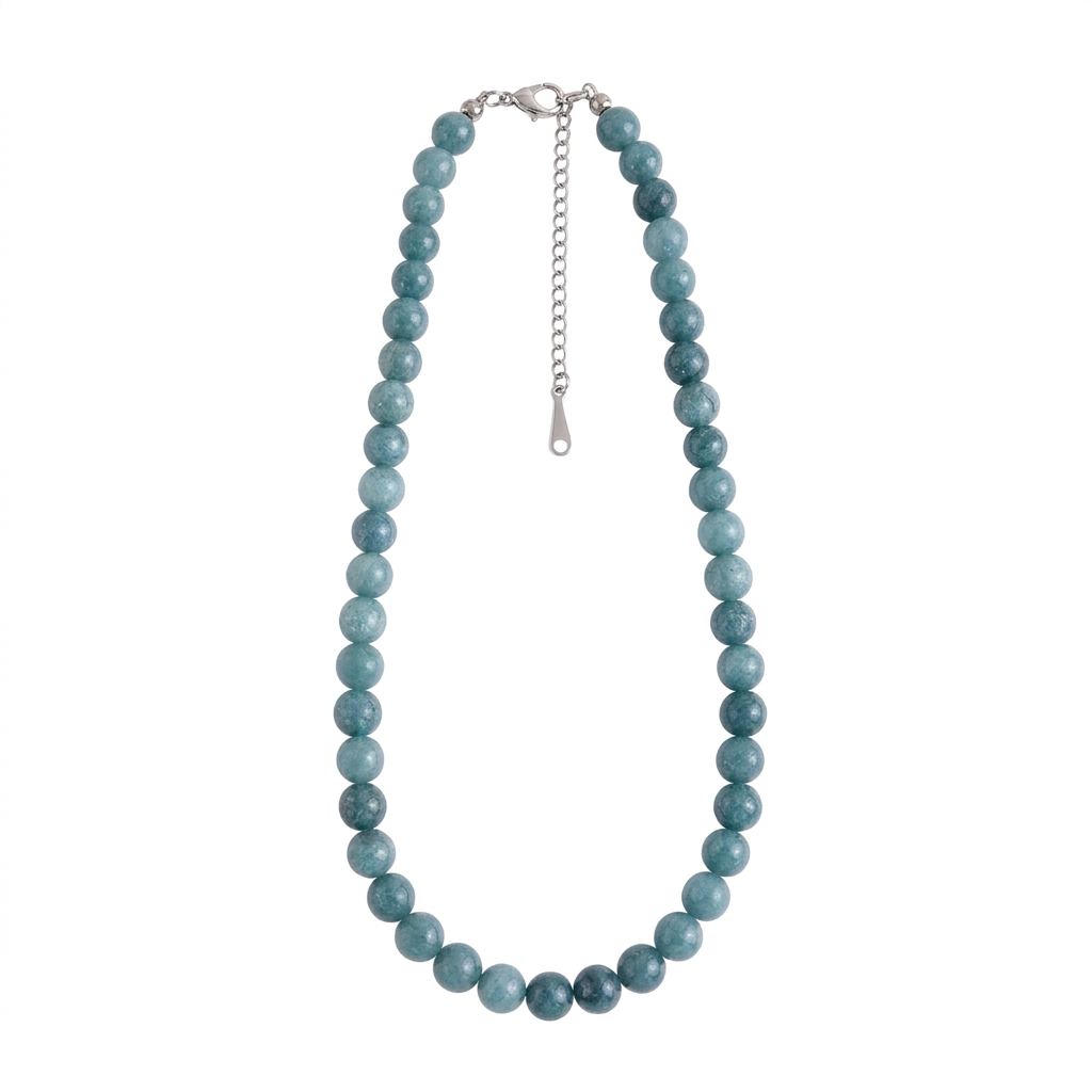 Teal necklace background correction