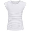 Ruched Top Solid White